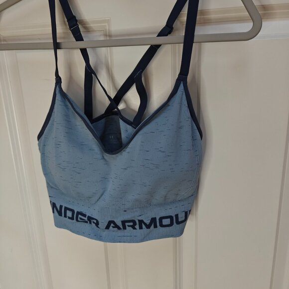 Under Armour Women's Seamless Low Impact Long Sports Bra Tech Blue Large - Picture 5 of 11